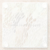 Beach Cream Abstract Animal Glazen Onderzetter (Achterkant)
