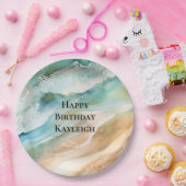 Beach Cream Aqua Ocean Verjaardag Papieren Bordje (Feest)