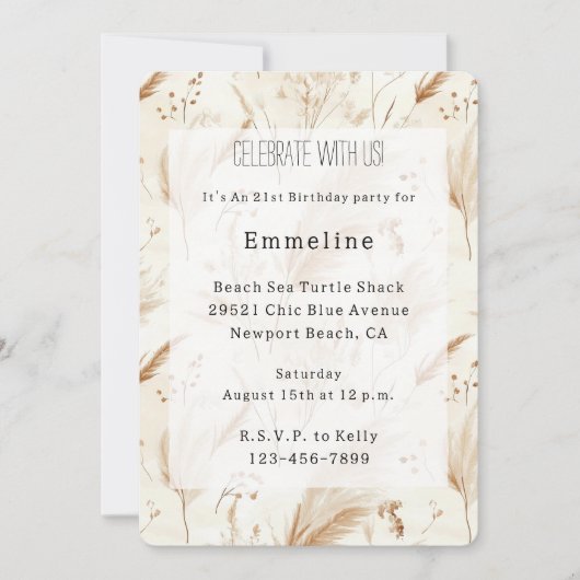 Beach Cream Sand Birthday Kaart (Voorkant)