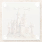 Beach Cream Sand Castle Glazen Onderzetter (Achterkant)