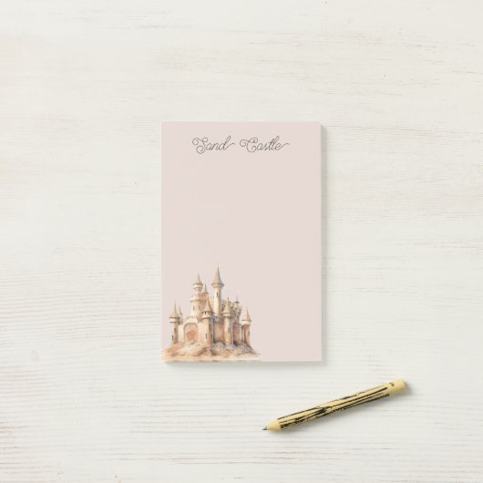 Beach Cream Sand Castle Post-it® Notes (Op bureau)