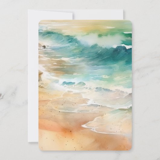 Beach Cream Turquoise Aqua Ocean Vrijgezellenfeest Kaart (Achterkant)