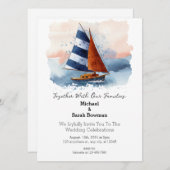 Beach Cruise Boot Bruiloft uitnodiging (Voorkant / Achterkant)