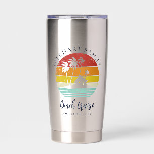 Beach Cruise Familie Vakantie Matching Geïsoleerde Drinkbeker