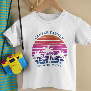 Beach Cruise Family Reunion Cute Custom Palm Tree Kinder Shirts