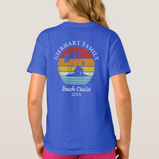 Beach Cruise Family Reunion Matching Personalised T-shirt (Achterkant)