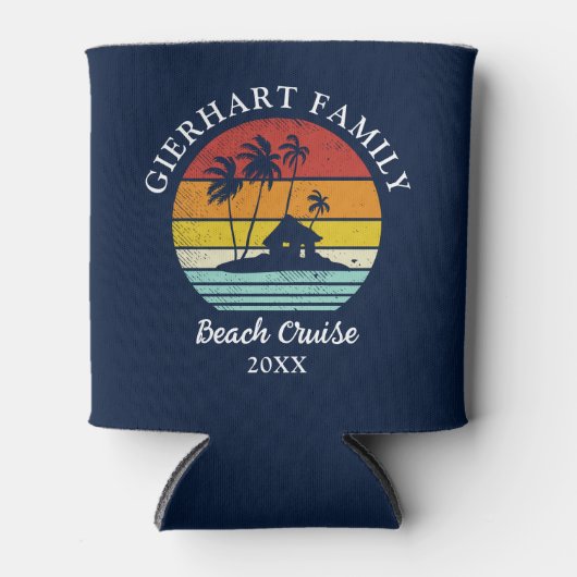 Beach Cruise Retro Family Reunion Coastal Vacking Blikjeskoeler (Voorkant)