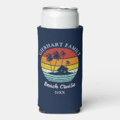 Beach Cruise Retro Family Reunion Coastal Vacking Seltzer Blikjeskoeler (Seltzer Voorkant)