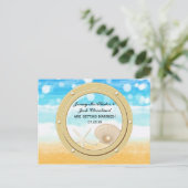 Beach Cruise Ship Port Verloving Sla de datum op Briefkaart (Staand voorkant)