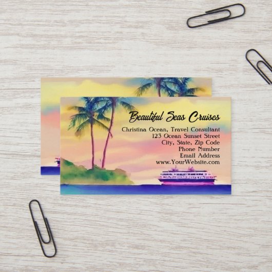 Beach Cruise Vakantie Reisagent Consultant Visitekaartje (Voorkant / Achterkant in situ)
