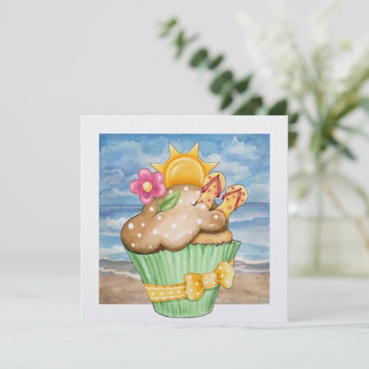 Beach Cupcake ! - SRF Kaart (Staand voorkant)