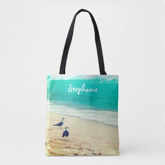 Beach Custom gepersonaliseerde canvas tas ontwerp (Voorkant)
