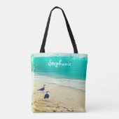 Beach Custom gepersonaliseerde canvas tas ontwerp (Achterkant)