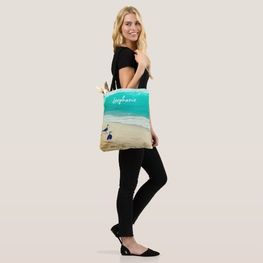 Beach Custom gepersonaliseerde canvas tas ontwerp (Op model)