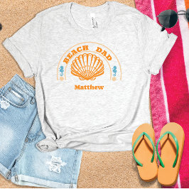 Beach Dad vaders dag zeeschelp T-shirt