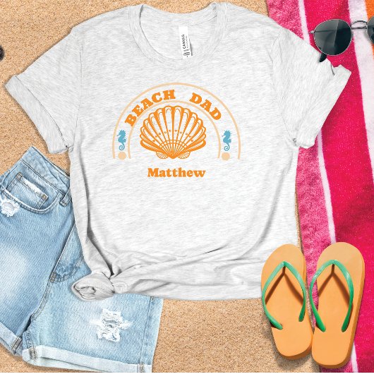 Beach Dad vaders dag zeeschelp T-shirt