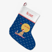 Beach dag walvissen surfen gouden hond kous grote kerstsok (Voorkant (Hangend))