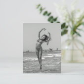 Beach Dancer B&W foto-briefkaart Briefkaart (Staand voorkant)