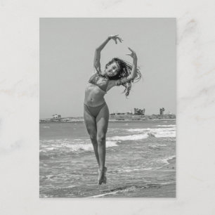 Beach Dancer B&W foto-briefkaart Briefkaart