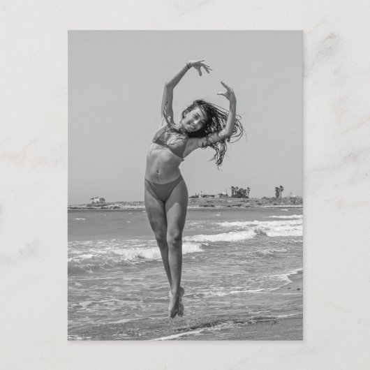 Beach Dancer B&W foto-briefkaart Briefkaart (Voorkant)