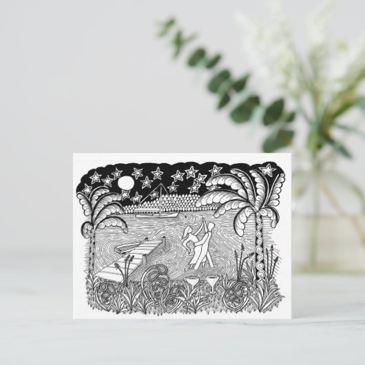 Beach Dancing Style Briefkaart (Staand voorkant)