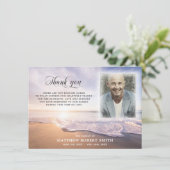 Beach Dank u voor uw sympathie voor de begrafenish Bedankkaart (Staand voorkant)