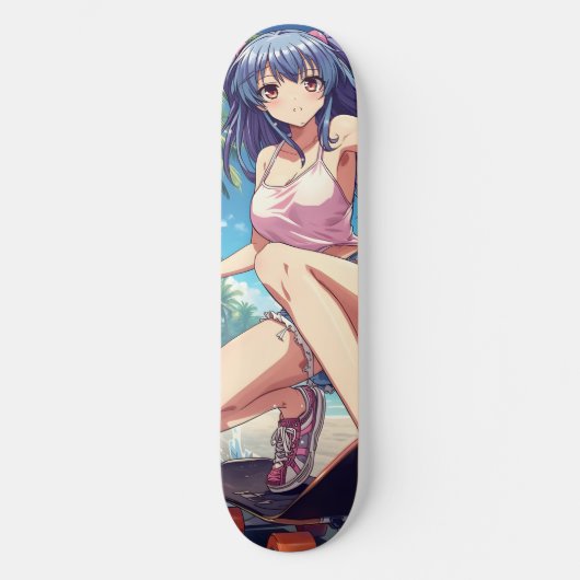 Beach Day Anime Skateboard Deck (Voorkant)