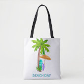 Beach Day Canvas tas Palm Tree zomerreizen (Voorkant)