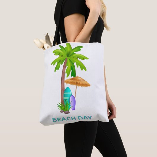 Beach Day Canvas tas Palm Tree zomerreizen (Dichtbij)