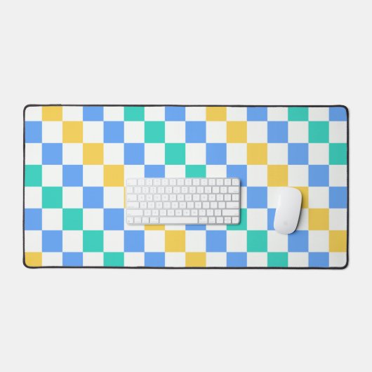 Beach day diagonal checkerboard pattern bureaumat (Keyboard & Muis)