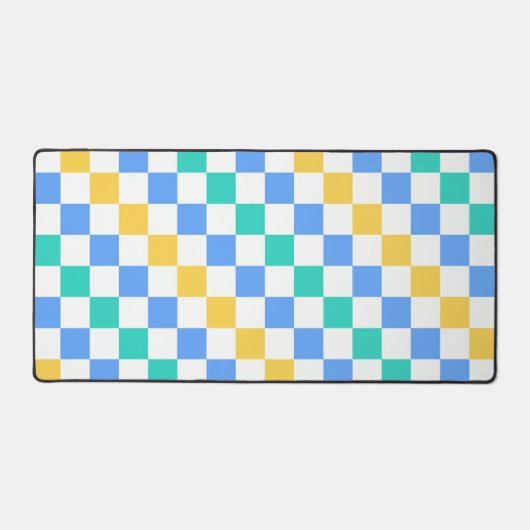 Beach day diagonal checkerboard pattern bureaumat (Voorkant)