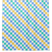 Beach day diagonal checkerboard pattern douchegordijn (Voorkant)