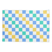 Beach day diagonal checkerboard pattern kussensloop (Achterkant-Links)