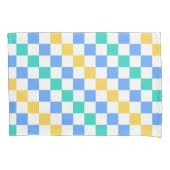 Beach day diagonal checkerboard pattern kussensloop (Voorkant-Links)