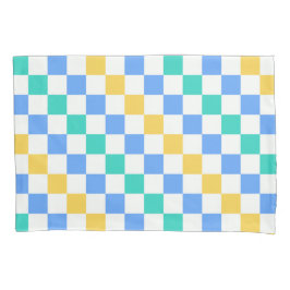 Beach day diagonal checkerboard pattern kussensloop