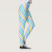 Beach day diagonal checkerboard pattern leggings (Rechts)
