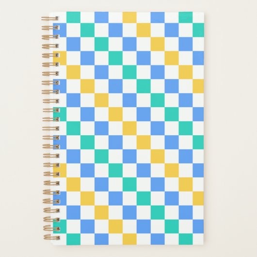 Beach day diagonal checkerboard pattern planner (Voorkant)