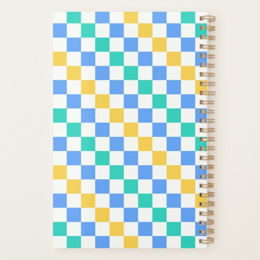 Beach day diagonal checkerboard pattern planner (Achterkant)