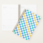 Beach day diagonal checkerboard pattern planner (Display)