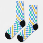 Beach day diagonal checkerboard pattern sokken (Links)
