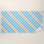 Beach day diagonal checkerboard pattern strandlaken (Voorkant)