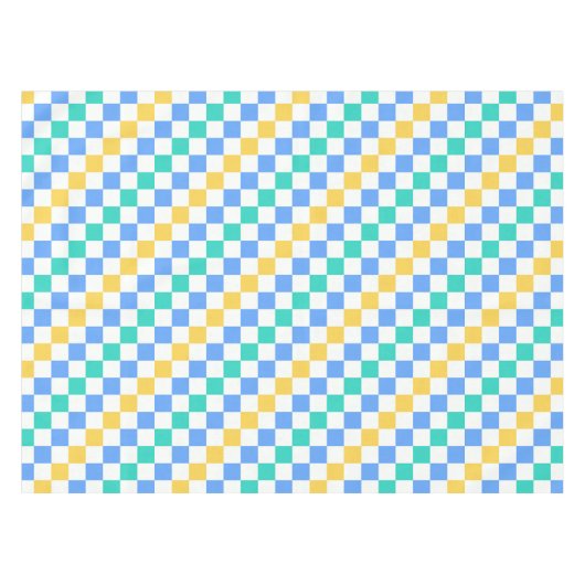 Beach day diagonal checkerboard pattern tafelkleed (Voorkant (Horizontaal))