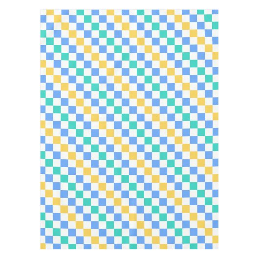 Beach day diagonal checkerboard pattern tafelkleed (Voorkant)