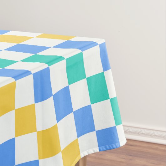 Beach day diagonal checkerboard pattern tafelkleed (Voorbeeld)