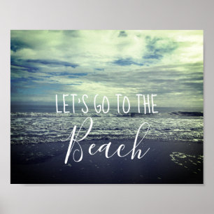 Beach Day Foto van Cloudy Blue Fog Foggy Poster