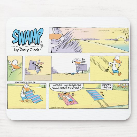 Beach Day Funny Duck Cartoon Muismat (Voorkant)