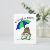 Beach Day Groundhog Feestdagenkaart (Staand voorkant)