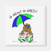 Beach Day Groundhog Magneet (Voorkant)