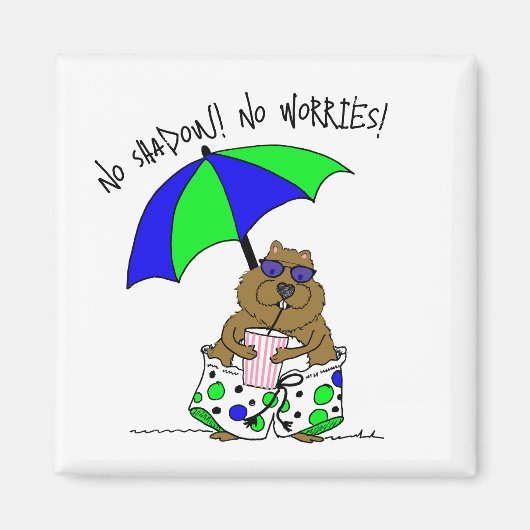 Beach Day Groundhog Magneet (Voorkant)