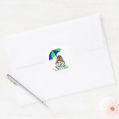 Beach Day Groundhog Ronde Sticker (Envelop)